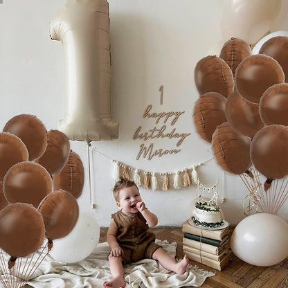TONIFUL 30Pcs 18 Inch Chocolate Round Shape Foil Balloons Big Brown Circle - Image 3