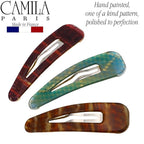 Camila Paris CP2931 French Hair Barrettes Clips, Snap Hair Slides Clic Clac for Women, Styling Girls Side Slide-in Metal Snap Pin Hair Accessories for Women. Strong Hold, No Slip Grip, Made in France