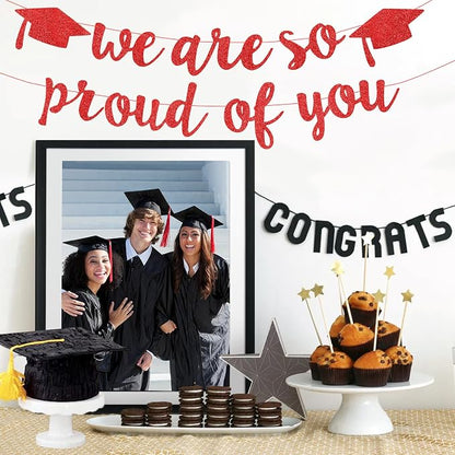 2026 Graduation Decorations Pre-Strung Blingbling We Are So Proud of You Banner - Image 6