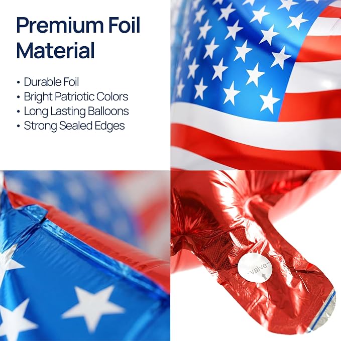 Dream Decor American Flag Star Balloons 12 Pack – 18 Inch Patriotic Foil Star - Image 5