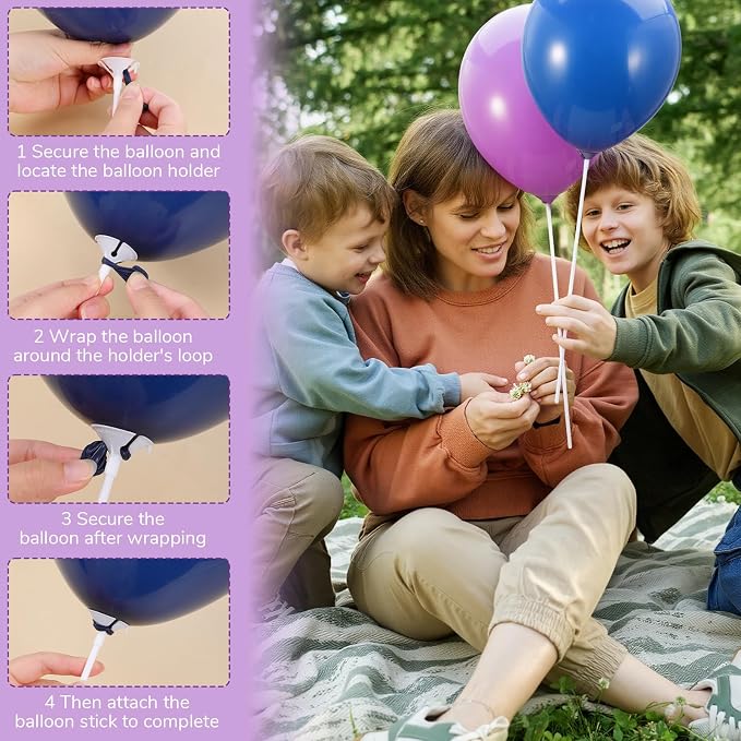 20 Pcs Balloon Sticks, Plastic Balloon Holder Sticks - Image 3