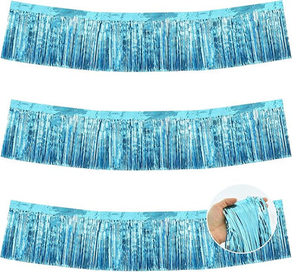 BEISHIDA Light Blue Fringe Garland Banner 30ft Wall Tinsel Foil Streamers | by Beishida