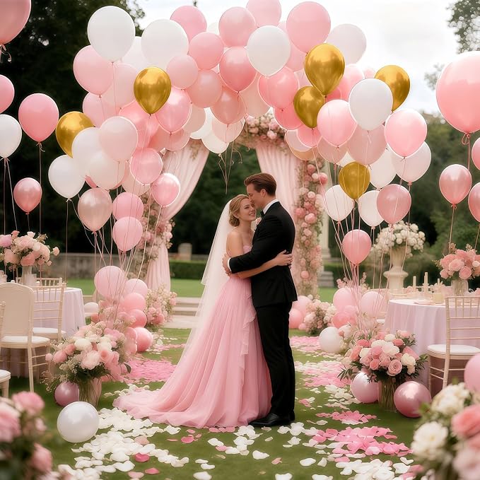 Pastel Pink Balloons 100 Pack 12 inch Thicken Latex Party Balloons | Light Pink - Image 4