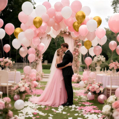 Pastel Pink Balloons 100 Pack 12 inch Thicken Latex Party Balloons | Light Pink - Image 4