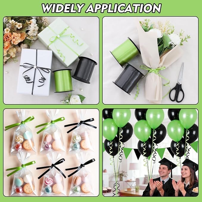 TONIFUL 500 Yards Black and Green Curling Ribbon Balloon String | Balloon - Image 5