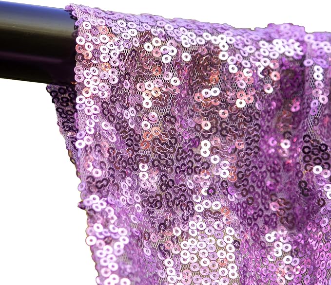 Lavender Sequin Backdrop Curtain 1 Panel 10FTx10FT | Glitter Sequence Drapes - Image 2