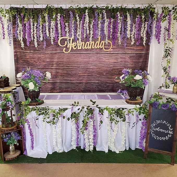 Artificial Flowers Hanging Flowers, Fake Garland Silk Vines Rattan String Decor - Image 4