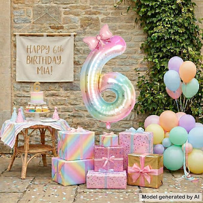 40 Inch Number 6 Balloon Giant Foil Mylar Birthday Party Decor | Giant 40" Foil - Image 4