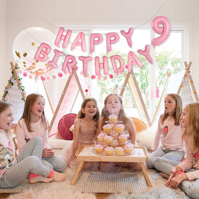 2 Set 20 Pcs Number Balloons 16 Inch Pink 0-9 Number Mylar Foil Balloons Pink - Image 6