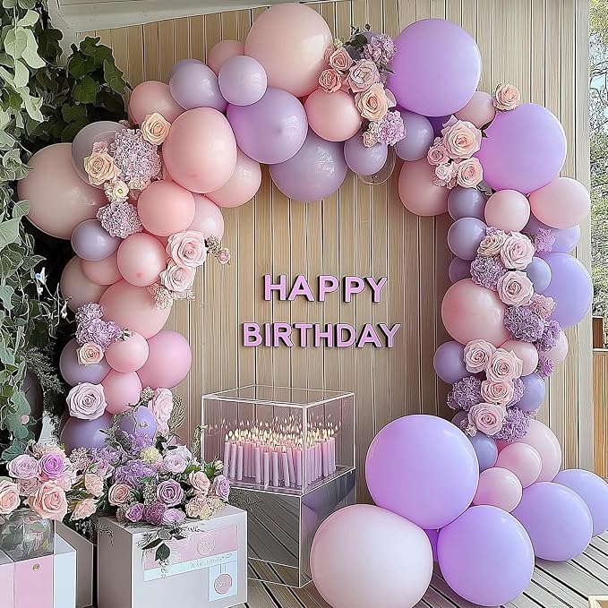 RUBFAC 135pcs Pastel Purple Lavender Balloons Different Sizes 18 12 10 5 Inch - Image 7