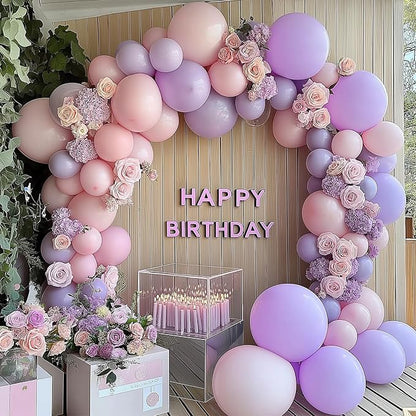 RUBFAC 135pcs Pastel Purple Lavender Balloons Different Sizes 18 12 10 5 Inch - Image 7