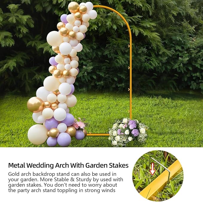 6.6 FT Wedding Arch Backdrop Stand - Image 3
