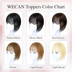 Hair Toppers for Women Real Human Hair 3D Bangs Clip 100% Human Toppers for Women 10 Inch Clip in Bangs Hairpieces(Natural Black)