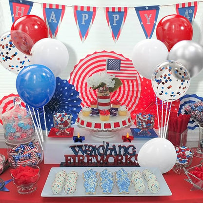 62Pcs Red White and Blue Balloons Kit - Image 5