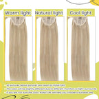 RUNATURE Ponytail Extension Human Hair, Real Hair Ponytail Extensions for Women, Natural Human Hair Ponytail with Magic Paste, 16 Inch 80g #16P22 Beige Blonde Highlights