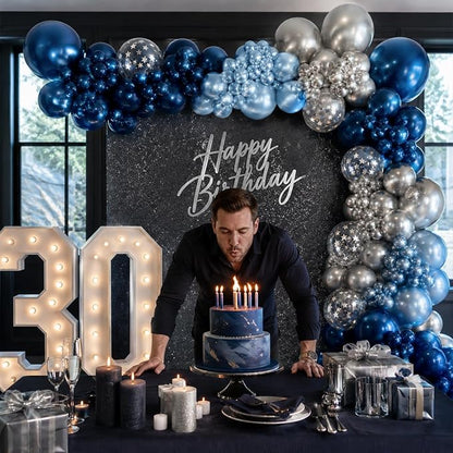 Blue Silver Balloons Set - Image 4
