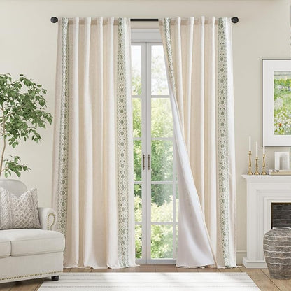 jinchan Floral Linen Curtains - Image 3