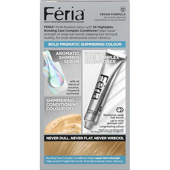 L'Oreal Paris Feria Multi-Faceted Shimmering Permanent Hair Color, 100 Pure Diamond (Very Light Natural Blonde), Pack of 1 Hair Dye Kit