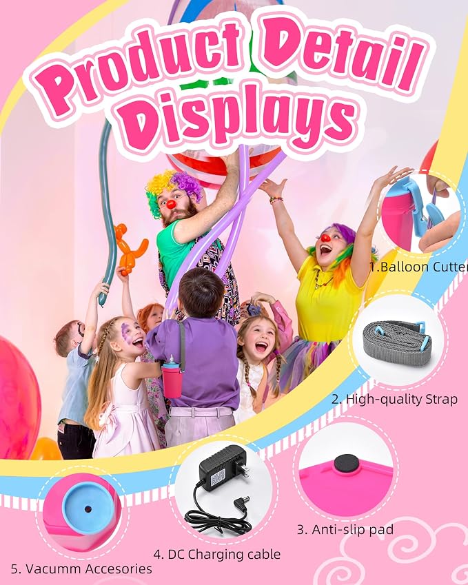 Portable Balloon Pump Electric, Rechargeable Cordless Balloon Pump Inflator - Image 7