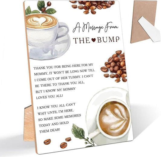 Coffee Beans A Message From the Bump Baby Shower Signs, Wooden Gender Reveal by Unknown