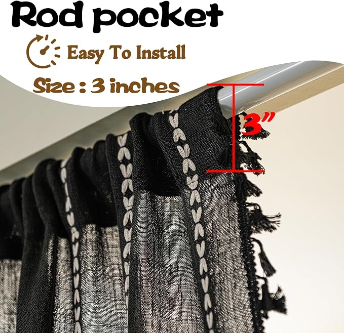 Sutuo Home Door Curtains for Doorway, Bohemian Semi Blackout Curtains Privacy - Image 4