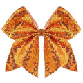 Large Glitter Cheer Bows Clips, Jumbo Big 7 Inch Cheerleading Sequin Hair Bow Hair Accessories for Teens Girls Football Sports Cheerleader Outfit Uniform (Bright Orange)