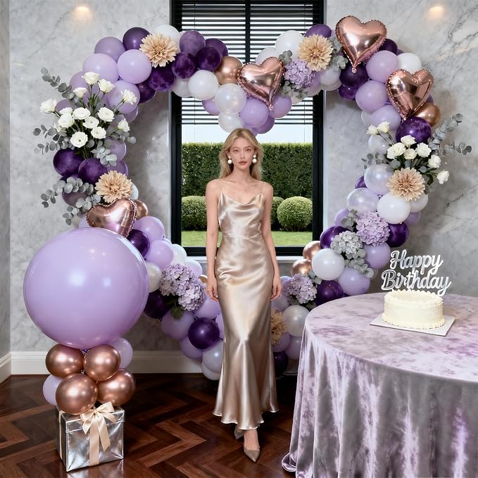 Patimate Light Purple Balloons 100pcs 12 Inch Pastel Purple Latex Balloons | - Image 6