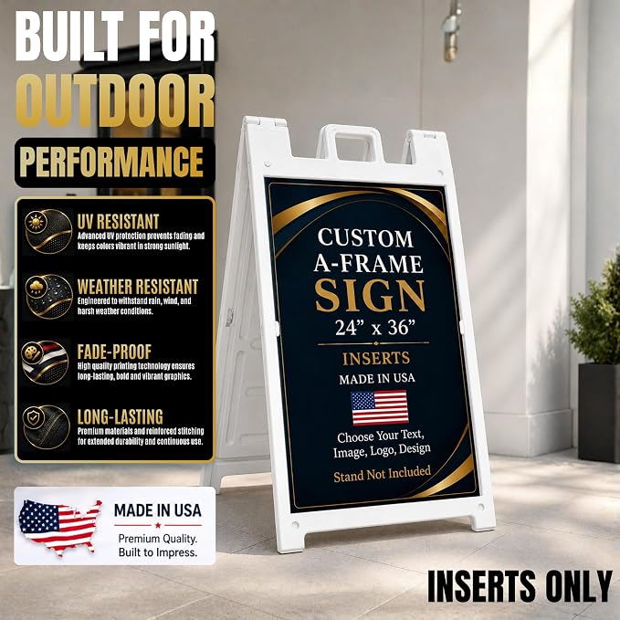 Custom Sandwich Board Signs Outdoor Waterproof A-Frame Signs Printed in USA | - Image 4