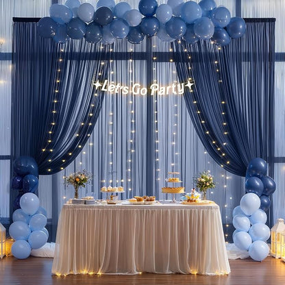10x10ft Navy Blue Tulle Backdrop Curtain - Image 3