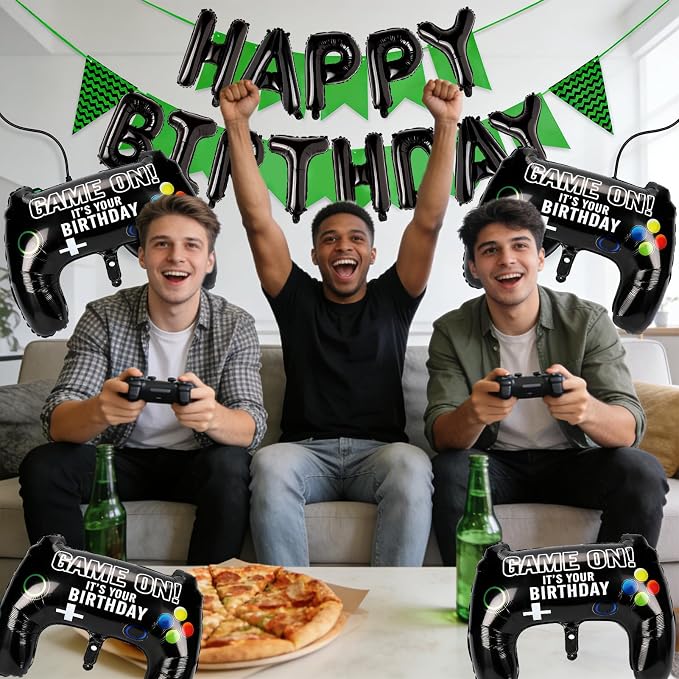 Black Happy Birthday Balloons - Image 8