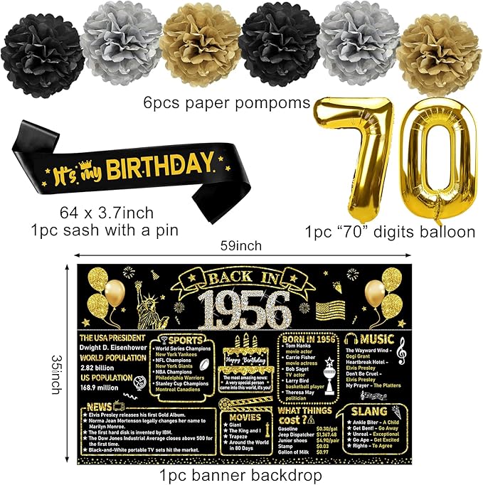 Zirtorei 70th Birthday Decorations - Image 3