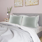 uxcell 2 Pack Silk Satin Pillowcase for Hair and Skin, Cool, Silky, Soft Breathable Pillow Cases Queen Size 20x30 Inch Sateen Pillowcase Light Gray with Envelope Closure