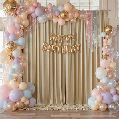 10ft×12ft Wrinkle Free Champagne Backdrop Curtain - Image 9