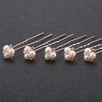 WILLBOND 18 Pcs Pearl Hair Pins Bridal Wedding Hair Accessories Crystal Bobby Pin for Brides Bridesmaids Flower Women Girls(Rose Gold)