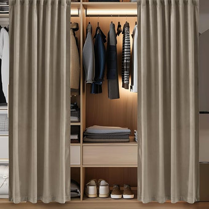 Wide Doorway Curtain 80 inches Long Camel Beige Room Darkening Privacy Protect - Image 5
