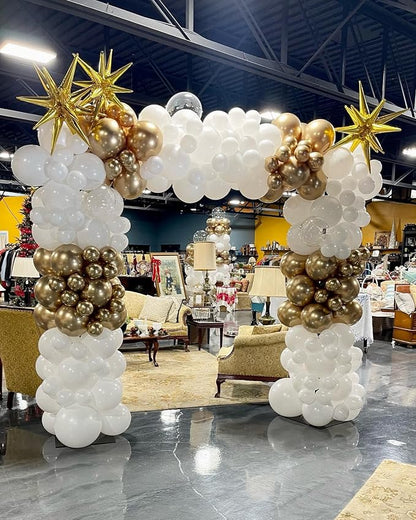 White and Gold Balloon Arch Kit, 22 18 12 10 5 Inch Different Size Balloons - Image 7