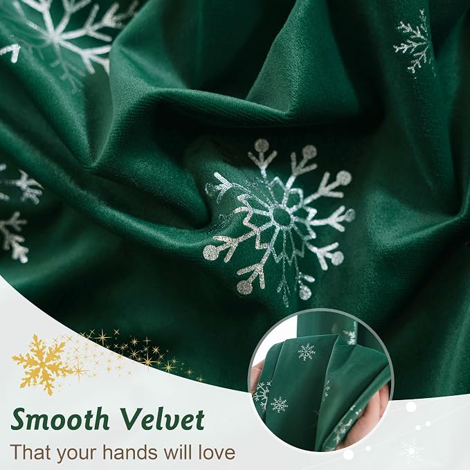 Beauoop Christmas Green Velvet Curtains - Image 4