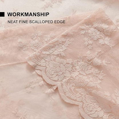 Kotile Blush Pink Sheer Curtains - Image 8