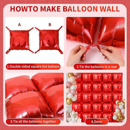 50 Pcs Square Foil Balloons 22 Inch Square Mylar Balloons, Metallic Square - Image 3