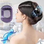 RC ROCHE 6 Pcs Flat Claw Hair Clips for Women Thick Hair French Round Duckbill Square Secure Strong Hold Grip Clamps Barrettes Curved No Slip No Crease Styling Cute Extra Jumbo XL, Large Transparent