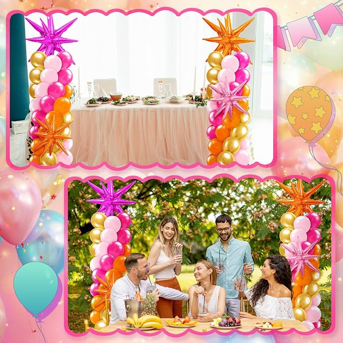Kasyat Pink and Orange Balloon Arch Kit - Image 6