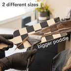 FRAMAR Checkered Balayage Board and Paddle Set - Long and Short Foil For Highlights, Highlighting Board, Hair Salon Supplies, For Enhanced Precision - 2 Pack - Cream and Black