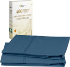 California Design Den Standard Queen Size Pillowcase Set - 400 Thread Count, 100% Cotton Sateen, Set of 2 Pillow Covers, Soft and Breathable - Peacock Blue