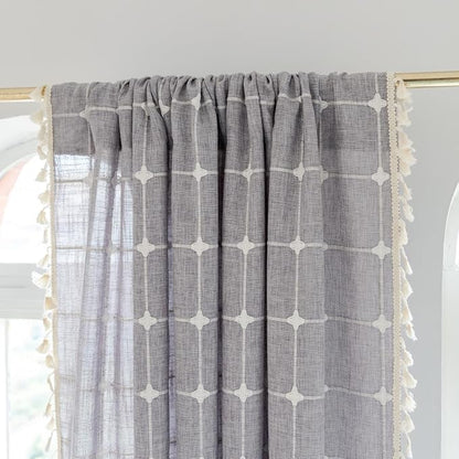 Sutuo Home Boho Curtains for Kitchen Nursery Room 63 Inches Long, Checkered - Image 4