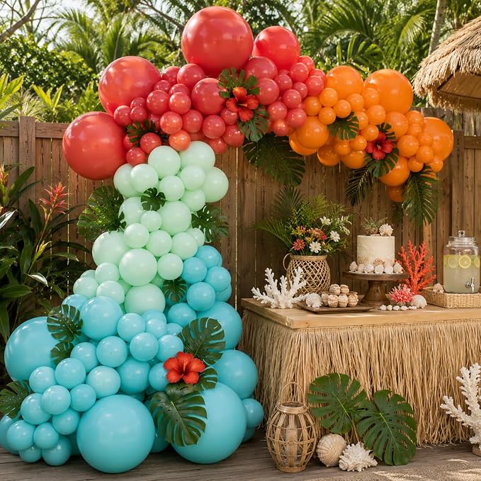 Tropical Luau Balloon Garland Kit, Arch Strip Ribbon, Summer Beach Pool Fiesta - Image 2