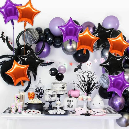 TONIFUL 30 Pcs Star Balloons 18 Inch Large Orange Black Purple Foil Balloon | - Image 4