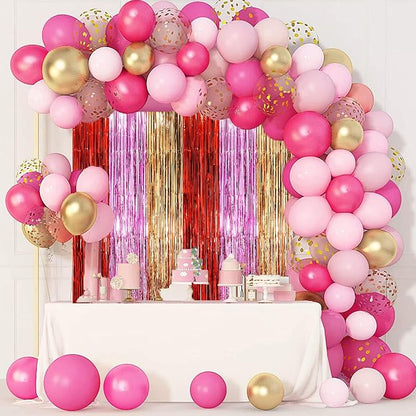 Voircoloria 3 Pack 3.3 x 8.2 ft Valentine Foil Fringe Backdrop Curtains - Image 5