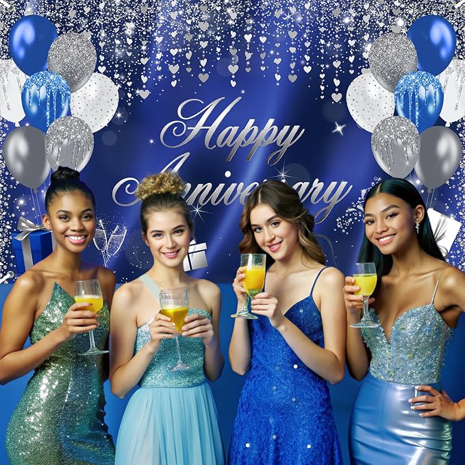 Avezano Happy Anniversary Banner Glitter Happy Anniversary Decorations - Image 6