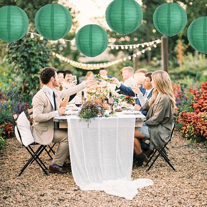 BEISHIDA 12 Inch Green Paper Lanterns 6 Packs Hanging Round Chinese Lantern | - Image 6