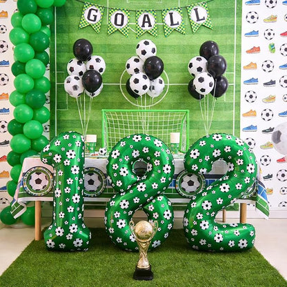 40 Inch Soccer Number 3 Balloons Large Foil Balloon Number 3 Birthday Deco | - Image 5